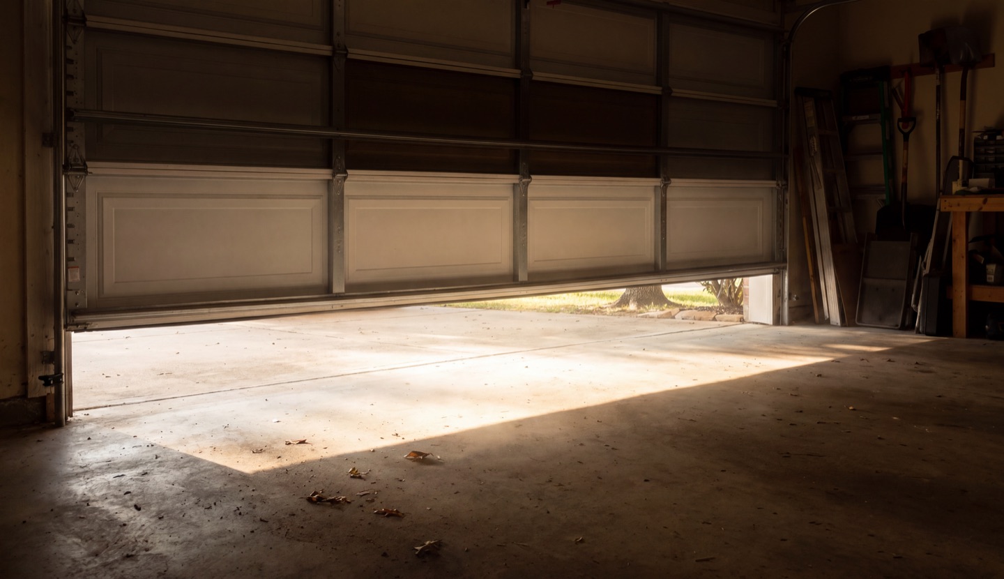 Garage door stuck partway open