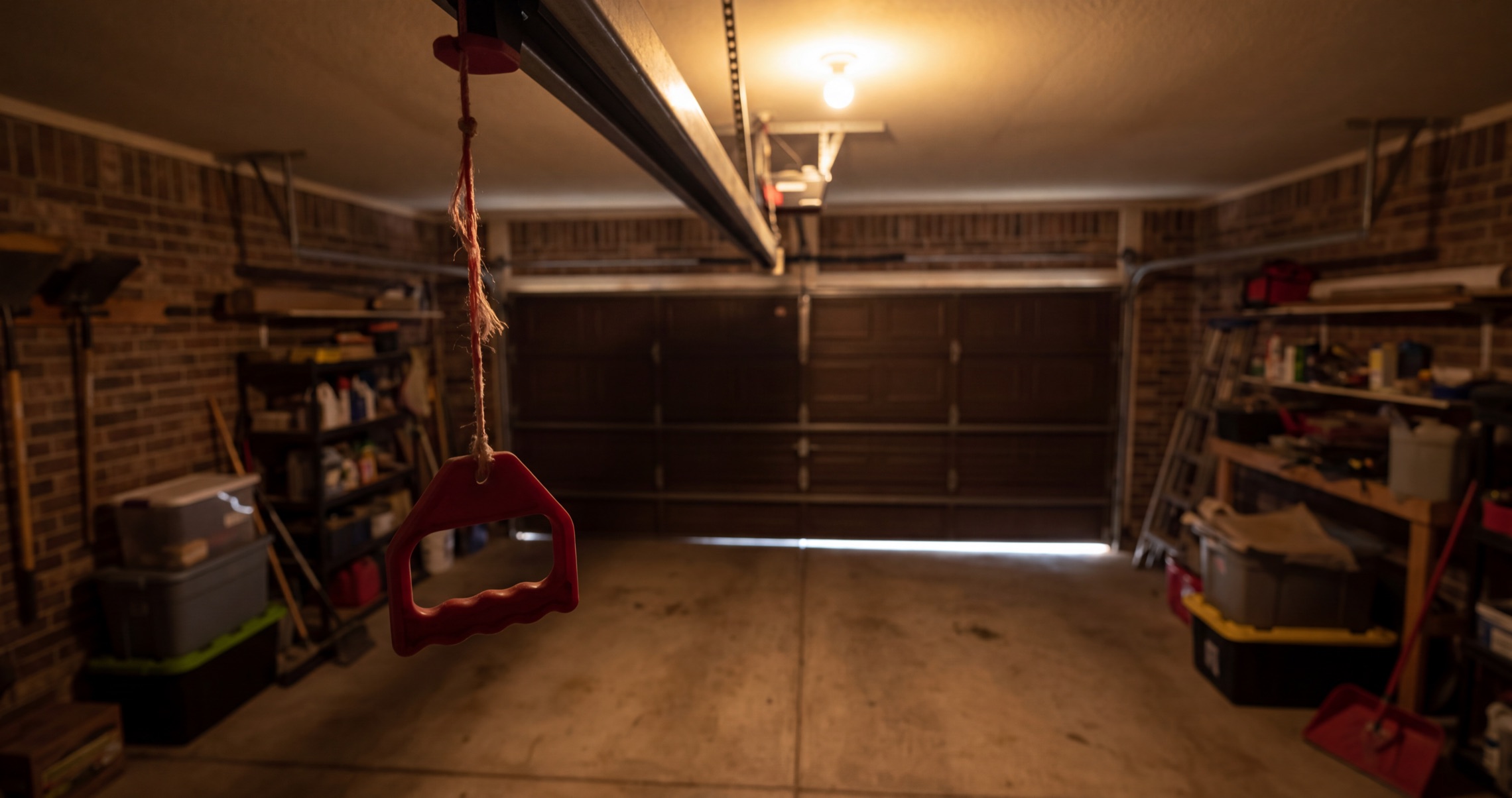 Homeowner looking at a garage door that will not open